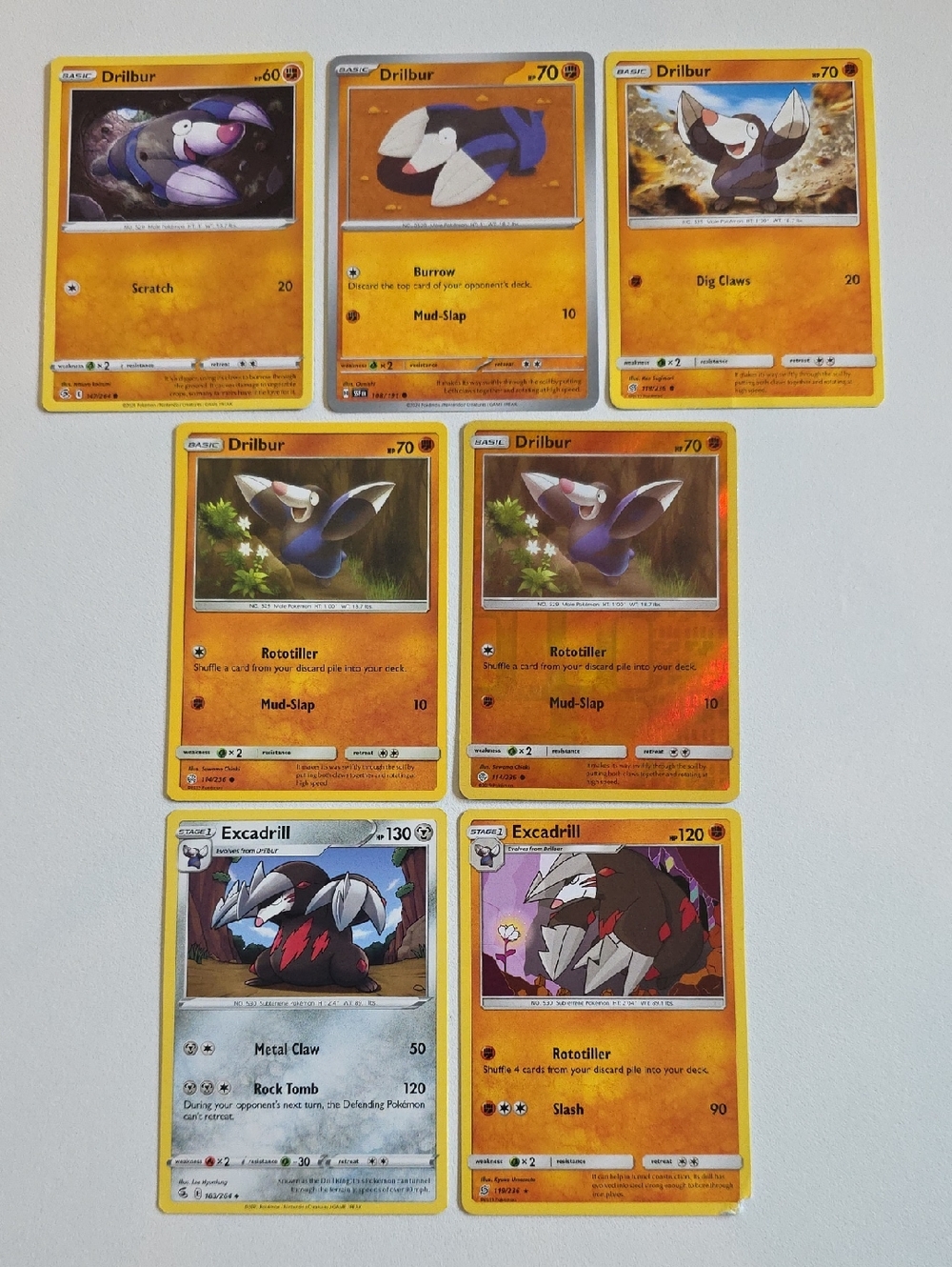 Pokemon Drilbur And Excadrill Trading Cards